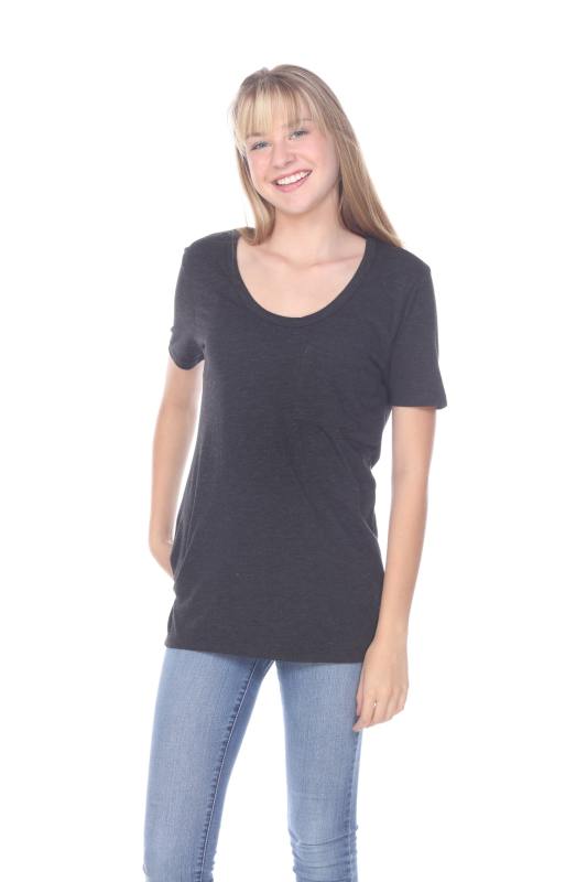 3207 Junior's Tri-blend Essential Hi-Lo Pocket Tee