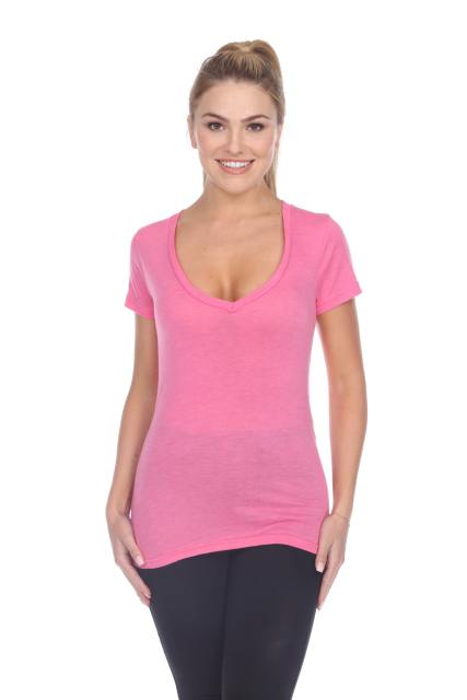 3203 Junior's Tri Blend Short Sleeve Deep V-Neck Tee