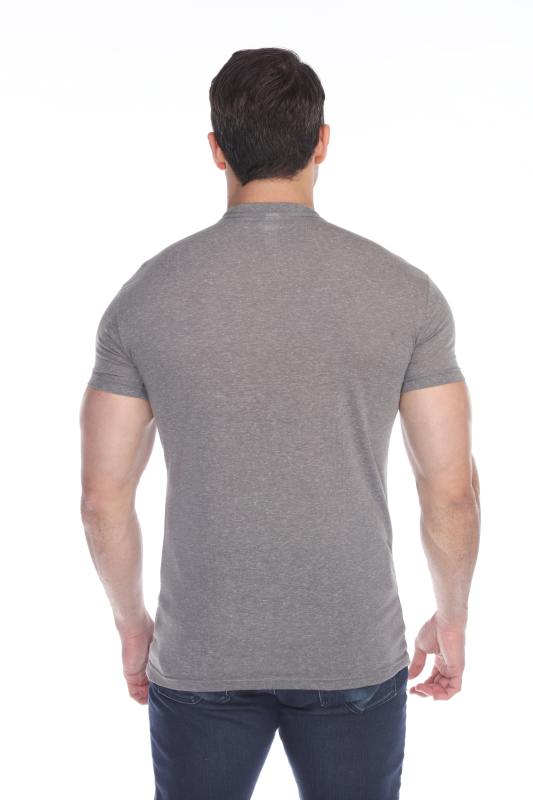 3702 Men's Poly Linen Blend V-Neck Tee