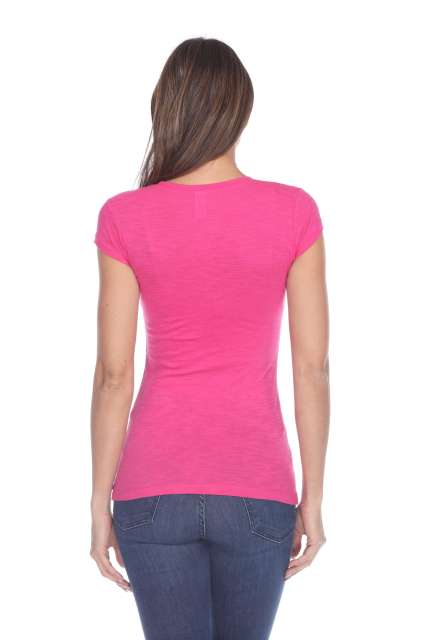 6050 Juniors Cap Sleeve Cotton Slub Tee