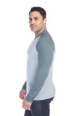 3701 Men's Long Sleeve CVC Blended Crew Neck Raglan