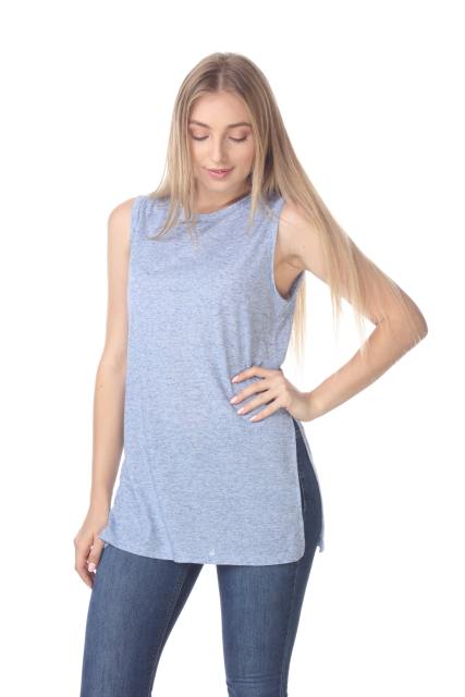 2011 Junior's Poly Linen Blend Vented Muscle Tank
