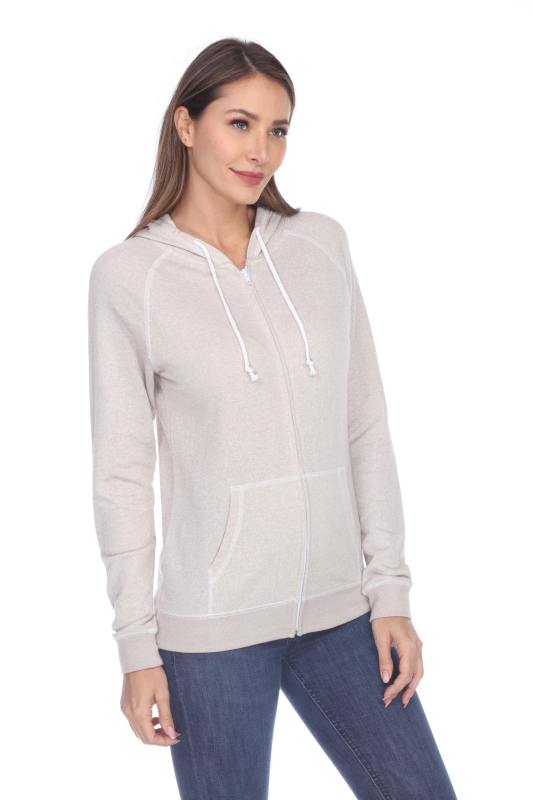 8902 Juniors French Terry Long Sleeve Zip Hoodie