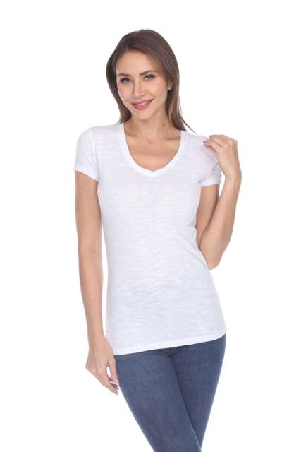 6053 Juniors Cap Sleeve Cotton Slub Tee