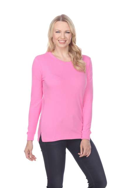 7110 Ladies Long Sleeve Crew Neck Tee with Side Vents