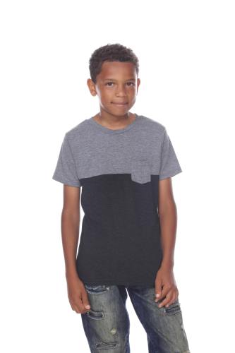 9604 Boy's Color Block Pocket Tee