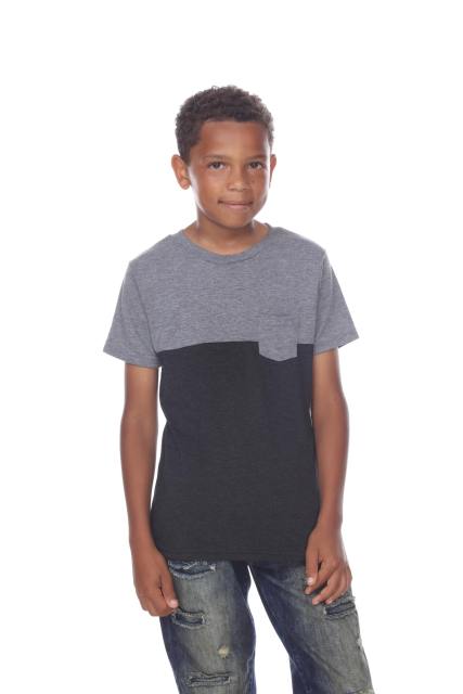 9604 Boy's Color Block Pocket Tee
