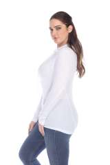 6101 Junior's Long Sleeve Waffle Thermal Hoodie