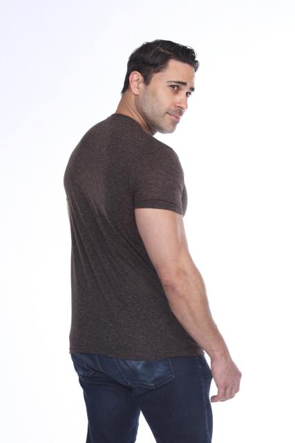 3700 Men's Poly Linen Blended Crewneck Tee