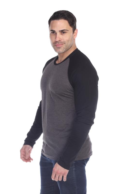 3701 Men's Long Sleeve CVC Blended Crew Neck Raglan