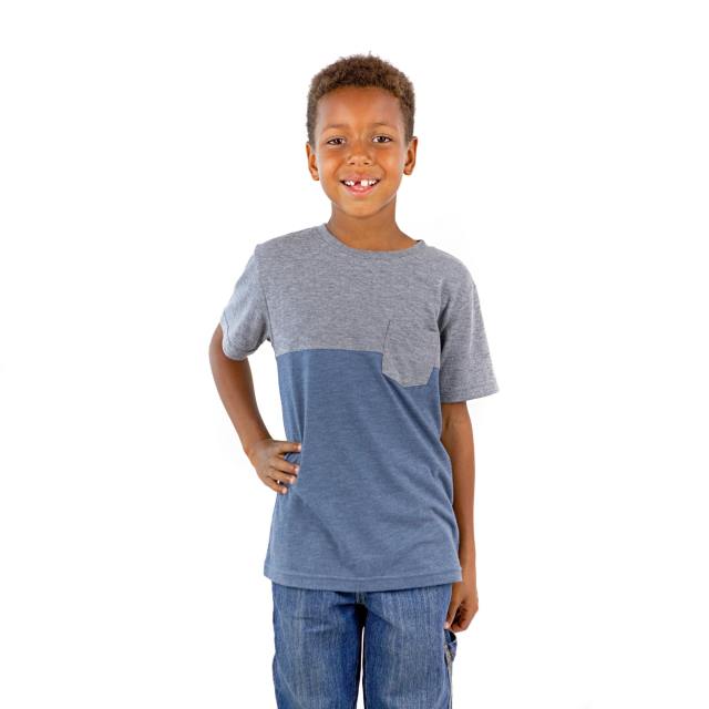 9604 Boy's Color Block Pocket Tee