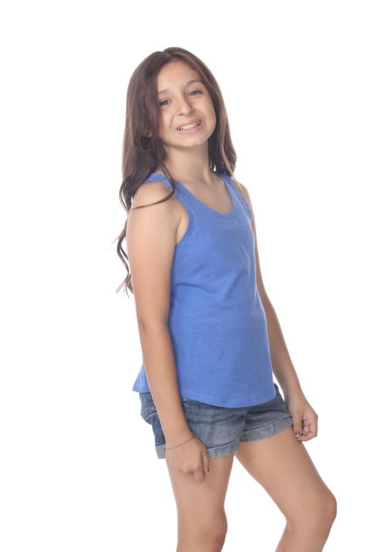 9016 Girls Curved Hem Tank Top