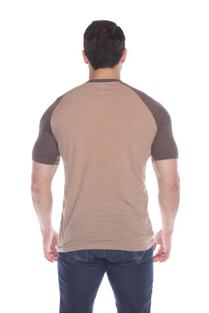 3601 Men's Short Sleeve CVC Blended Crew Neck Raglan