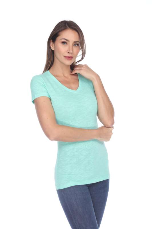 6053 Juniors Cap Sleeve Cotton Slub Tee