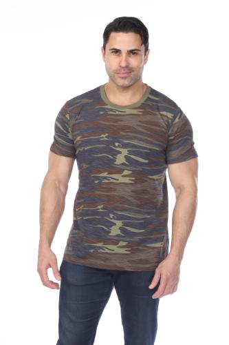 3750C Men's Camo Print Cotton Slub Crewneck Tee