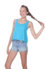 1206 Junior's Cotton Nub Crop Tank