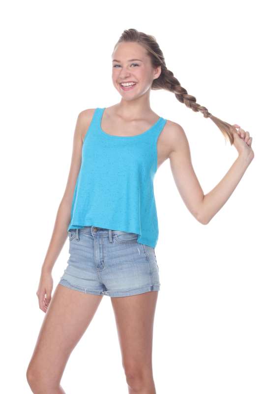 1206 Junior's Cotton Nub Crop Tank