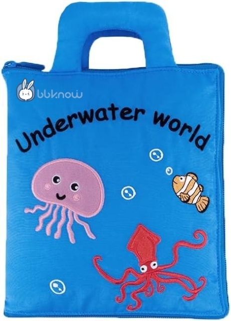 Learn the sea, cloth book, quite book, baby soft book