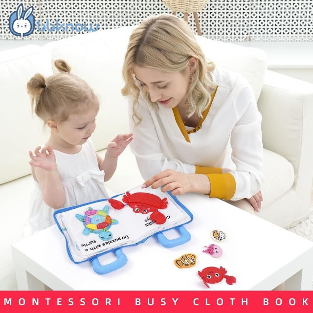 Learn the sea, cloth book, quite book, baby soft book