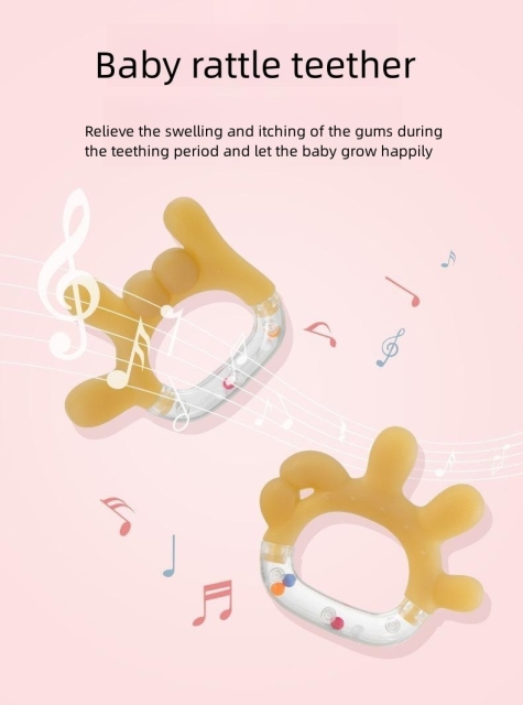 Baby rattle teether, ok type teether