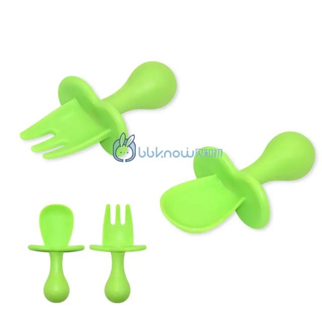 Baby First Stage Independent Feeding Utensils Toddler Training Soft Tipped Pre Spoon Set BPA free Silicone Baby Spoons