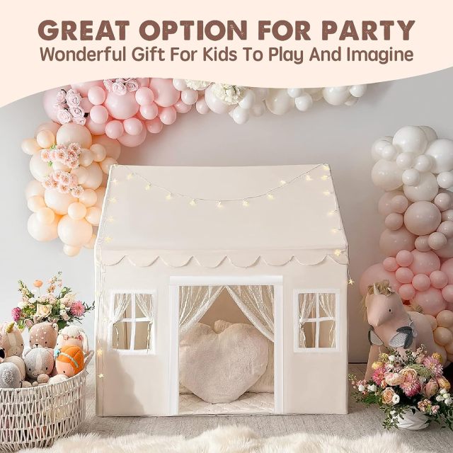 Play Tent with Mat and Lights, Kids Tent Indoor