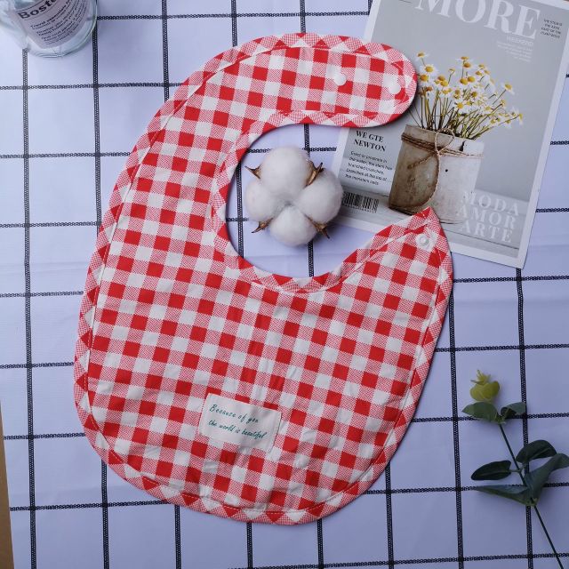 100% cotton bib for baby, baby bib, silicone bib with cotton, four seasons bib, easy carry bib for baby