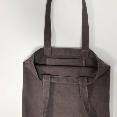 Coffee-colored canvas casual bag