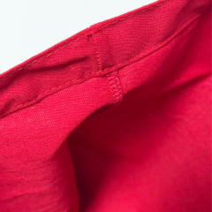 Red cotton fabric shopping bag