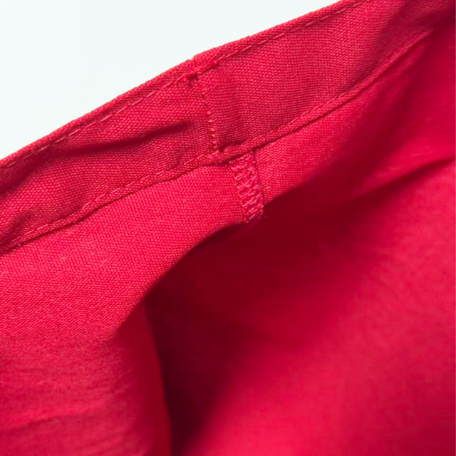 Red cotton fabric shopping bag