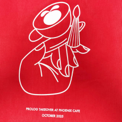 Red cotton fabric shopping bag