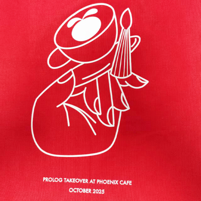 Red cotton fabric shopping bag