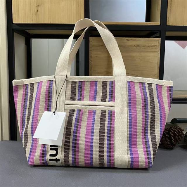 Fashionable Multicolor Shoulder Bag, Large Capacity Grass Woven Tote for Women's Daily Use