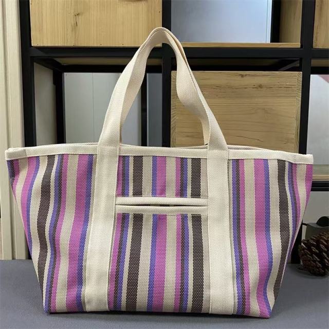 Fashionable Multicolor Shoulder Bag, Large Capacity Grass Woven Tote for Women's Daily Use