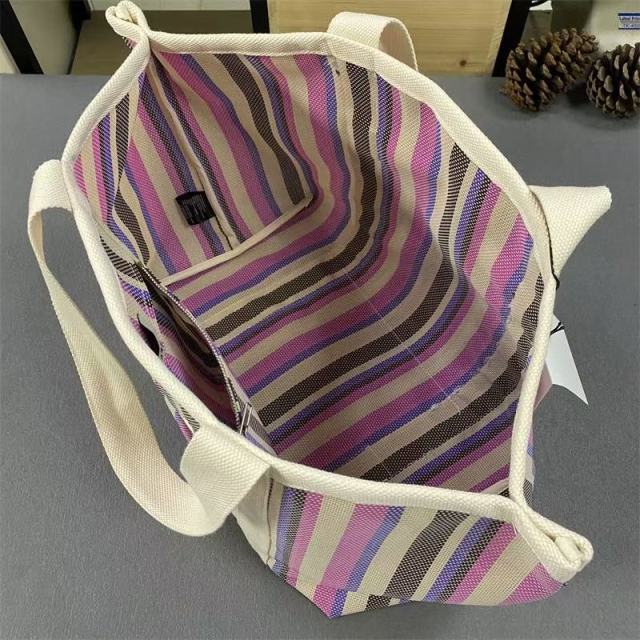 Fashionable Multicolor Shoulder Bag, Large Capacity Grass Woven Tote for Women's Daily Use