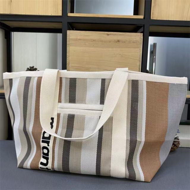 Fashionable Multicolor Shoulder Bag, Large Capacity Grass Woven Tote for Women's Daily Use