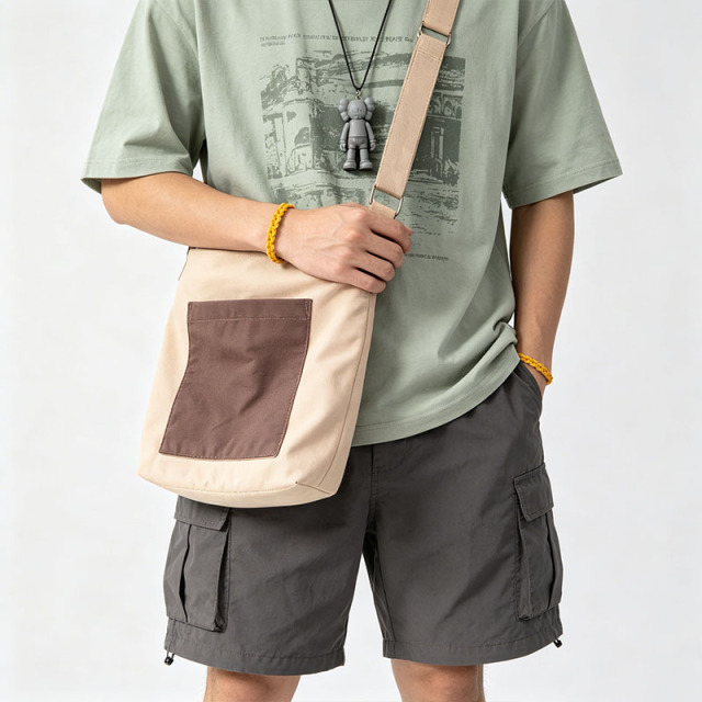 Cotton canvas shoulder bag