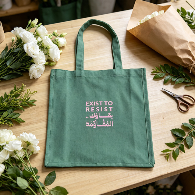 Soft and smoothly draping cotton shopping bag.