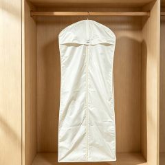 Milky white nylon fabric dress bag