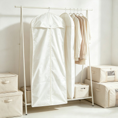 Milky white nylon fabric dress bag