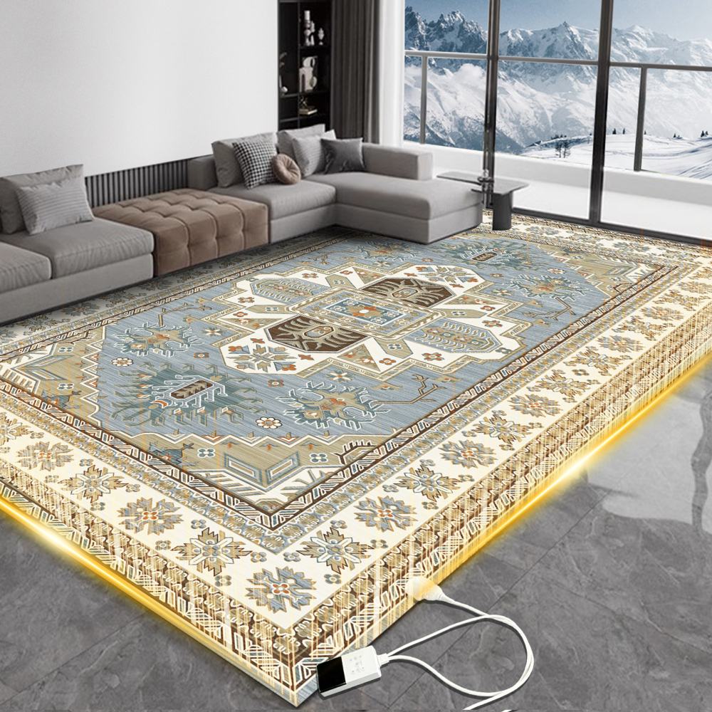 NujorWarm Graphene Electric Heated Carpet,Heater Warmer Area Rug Floor Heating Mat with Timer Living Room Bedroom Dining Room WY 120V 1700W 160 * 230cm 5.2 * 7.5Ft