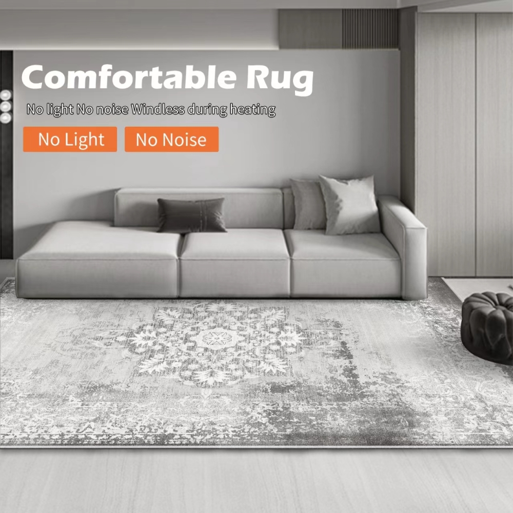 NujorWarm Graphene Electric Heating Rug,Heated Area Rug Floor Heating Mat Space Heater Foot Warmer  with Timer Living Room Bedroom Dining Room Fusheng 120V 1700W 160 * 230cm 5.2 * 7.5Ft