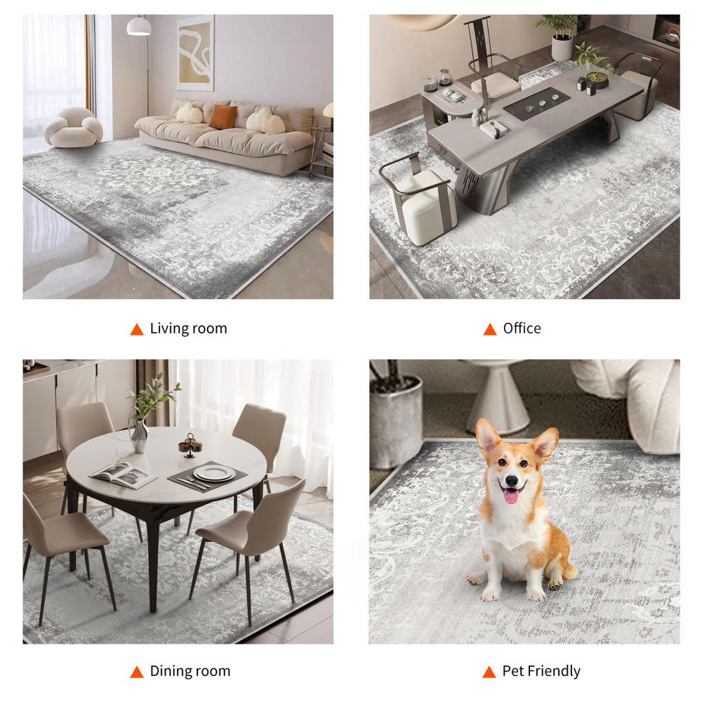 NujorWarm Graphene Electric Heating Rug,Heated Area Rug Floor Heating Mat Space Heater Foot Warmer  with Timer Living Room Bedroom Dining Room Fusheng 120V 1700W 160 * 230cm 5.2 * 7.5Ft
