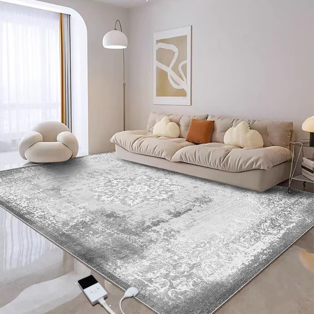 NujorWarm Graphene Electric Heating Rug,Heated Area Rug Floor Heating Mat Space Heater Foot Warmer  with Timer Living Room Bedroom Dining Room Fusheng 120V 1700W 160 * 230cm 5.2 * 7.5Ft