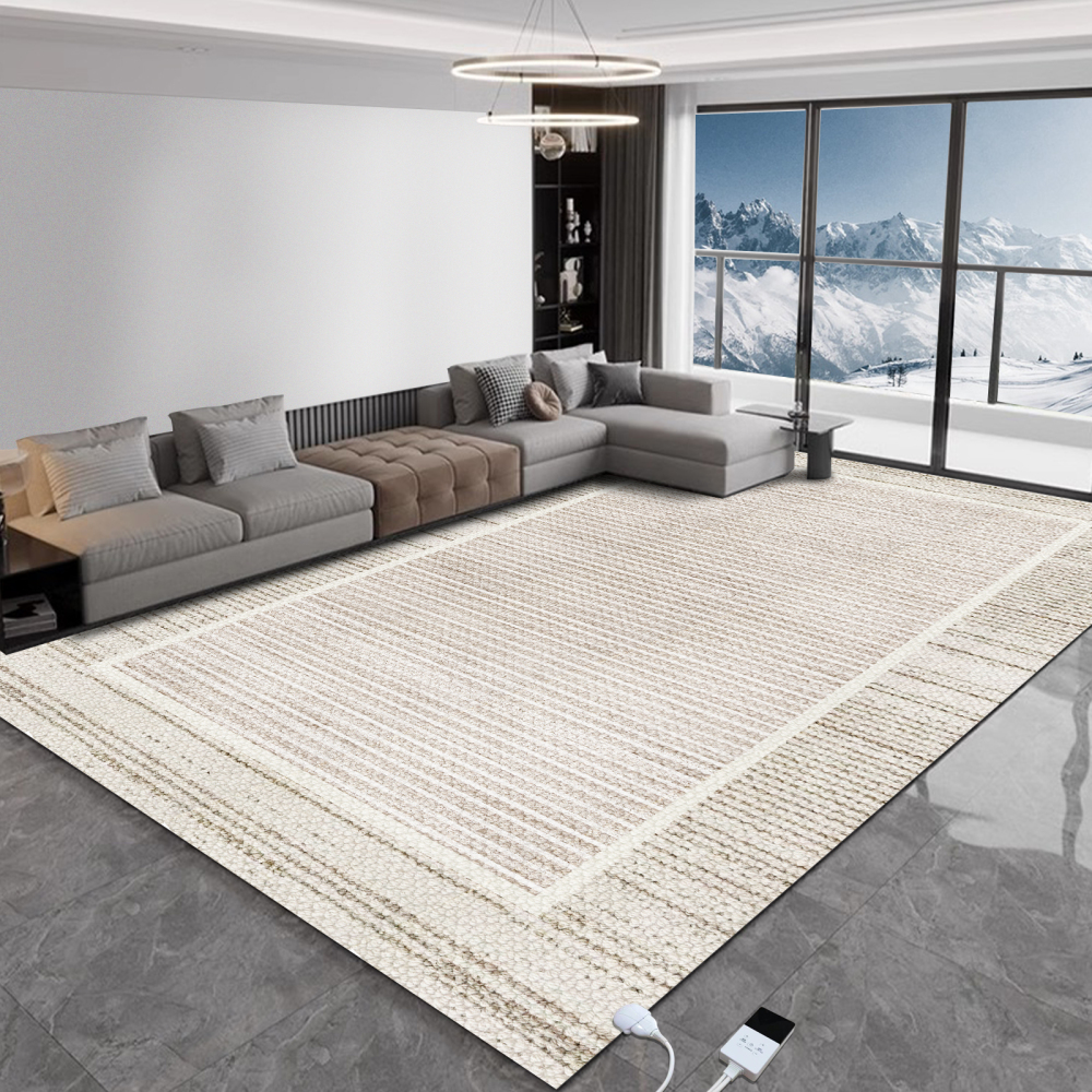 NujorWarm Graphene Electric Heating Rug,Heated Area Rug Floor Heating Mat Space Heater Foot Warmer  with Timer Living Room Bedroom Dining Room Falan 120V 220V 1500W 160x240cm