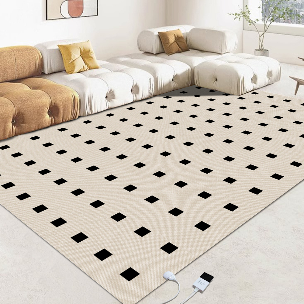 NujorWarm Graphene Electric Heating Rug,Heated Area Rug Floor Heating Mat Space Heater Foot Warmer  with Timer Living Room Bedroom Dining Room Bali 120V 220V 1500W 160x240cm