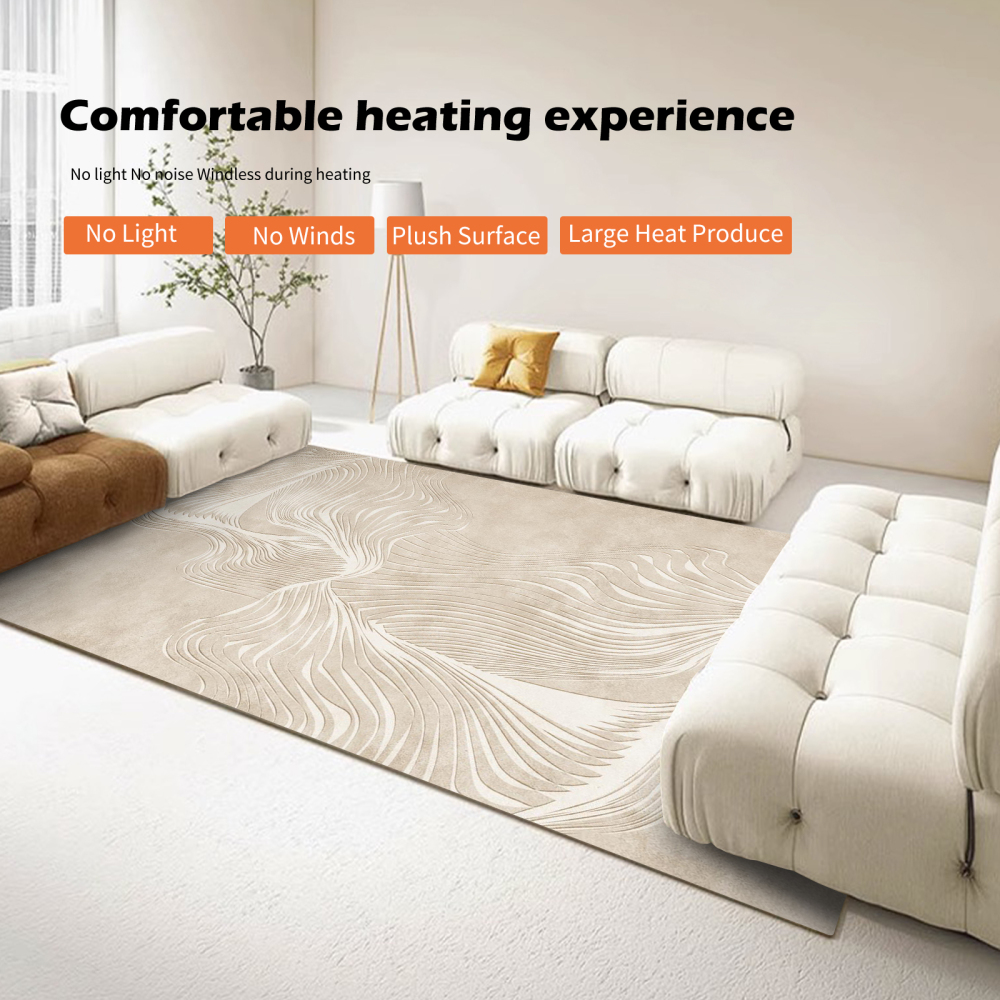 NujorWarm Graphene Electric Heating Rug,Heated Area Rug Floor Heating Mat Space Heater Foot Warmer  with Timer Living Room Bedroom Dining Room Chaoxi 120V 220V 1500W 160x240cm