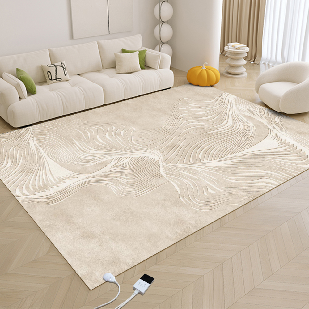 NujorWarm Graphene Electric Heating Rug,Heated Area Rug Floor Heating Mat Space Heater Foot Warmer  with Timer Living Room Bedroom Dining Room Chaoxi 120V 220V 1500W 160x240cm