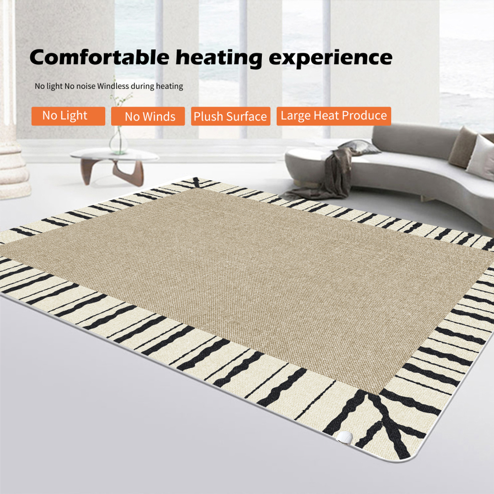 NujorWarm Graphene Electric Heating Rug,Heated Area Rug Floor Heating Mat Space Heater Foot Warmer  with Timer Living Room Bedroom Dining Room Yuanye 120V 220V 1500W 160x240cm
