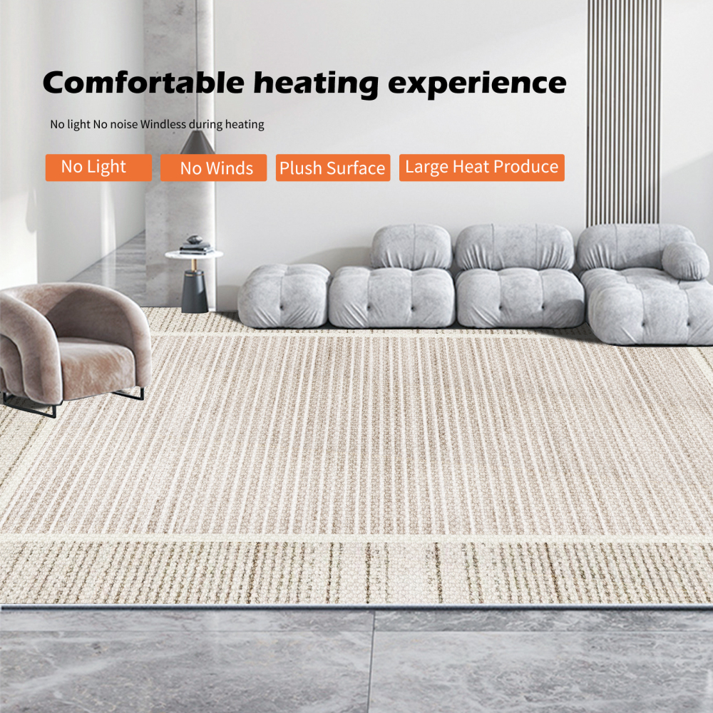 NujorWarm Graphene Electric Heating Rug,Heated Area Rug Floor Heating Mat Space Heater Foot Warmer  with Timer Living Room Bedroom Dining Room Falan 120V 220V 1500W 160x240cm